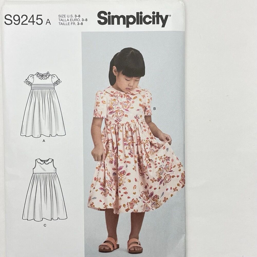 Simplicity S9245 Child Dress Sewing Pattern Sizes 3-8 Uncut FF Fit Flare